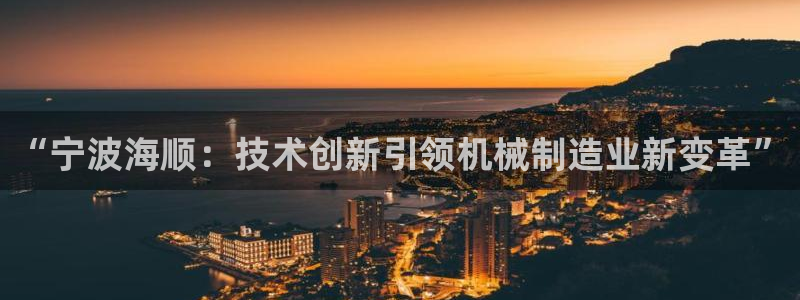 天辰水娱乐:“宁波海顺:技术创新引领机械制造业新变革”